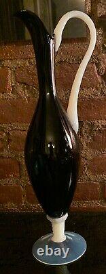 Vintage Murano Empoli Opaline Art Decanter/vase/ewer/pitcher MID Century