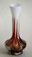 Vintage Vase Opaline Italie Florence Carlo Moretti 70s Noir Rouge 20,5cm
