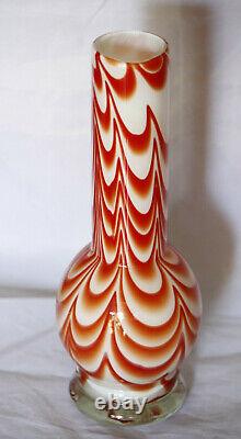 Vintage Vase Opaline Italie Florence Carlo Moretti 70s Orange Pop Art 24cm 9.4in