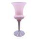 Vtg Italien Opaline Rose Blanc Rose Vase Compote Bowl Goblet Twist Stem Italie