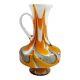 Vtg Mid Century Empoli V. B. Orange Gray Swirl Opaline Italie Pitcher Vase 12.5