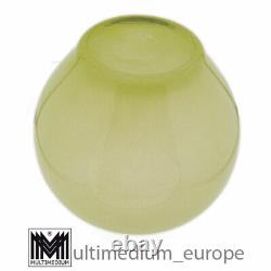 Vtg Murano Vase En Verre Opaline Green Art Crafted Glass Green